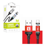 Cabo Magnético Sumexr Sx b16c Tipo C Android Led Cabo Rapido Cor Vermelho