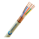 Cabo Manga Blindado Malha Cobre 3x26 Awg Bege 100mts