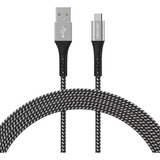 Cabo Micro Usb 2 0 Nylon Trançado Suporta Até 10 000 Dobras 1 2 Metros Velocidade 480mbps Geonav Preto