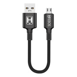Cabo Micro Usb V8 Curto Pequeno 20 Cm Turbo Dados Reforçado