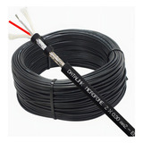 Cabo Microfone Balanceado Estereo Dmx Rolo C 50 Metros Cor Preto
