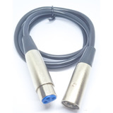 Cabo Microfone Xlr Canon Balanceado Macho X Femea 1 Metros M M Cabos Color Negro