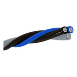 Cabo Multiplex Aluminio 60 Metros Triplex 10mm Neutro Isol Cobertura Preto Cinza E Azul