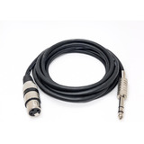 Cabo P Microfone P10 Stereo X Xlr Fêmea 5 Metros Balanceado