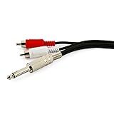 Cabo P10 Mono Para 2 RCA - 2 Metros