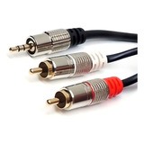 Cabo P2 Stereo Macho X 2 Rca Macho Profissional 5 0 Metros