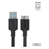 Cabo Para Hd Externo Usb 3 0 Para Micro Usb B 1 Metro Pcyes Cor Preto