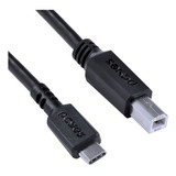 Cabo Para Impressora Usb Tipo C X Usb B 2 0 1 Metro Pcyes Cor Preto