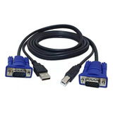 Cabo Para Switch Kvm Vga Com Usb A X Usb B 1 8 Metros