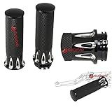 Cabo Preto De 2 5 Cm Controle De Acelerador Controle De Guiador Compatível Com Harley Davidson Softail 1995 2015 Alumínio CNC Com Punhos De Borracha Antiderrapantes