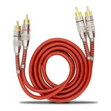 Cabo Rca 5 Metros Dupla Blindagem Cobre 5mm Vermelho