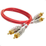 Cabo Rca Blindado 1 Metro 5mm Conector Metal Som Automotivo