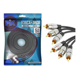Cabo Rca Fitz 5 Metros 3 3 Rca Plug Metal Pix 018 0752