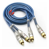 Cabo Rca Injetado Dupla Blindagem 5mm 1m 1 Metro Modulo Azul