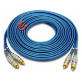 Cabo Rca Injetado Dupla Blindagem 5mm 5m 5 Metro Modulo Azul