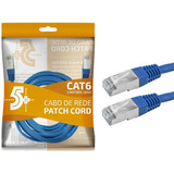 Cabo Rede Blindado 2m Ethernet Rj45 Cat6 Azul 2 Metros
