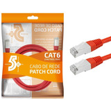 Cabo Rede Blindado 2m Ethernet Rj45 Cat6 Vermelho 2 Metros