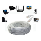 Cabo Rede Lan Utp Internet Rj45 Cat5 30 M Cor Branco Montado