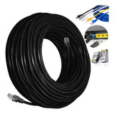 Cabo Rede Preto 60 Metros Uso Interno Externo Rj45 Crimpado