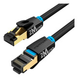 Cabo Rede Redondo Vention Rj45 Cat8 40gbps 2 Metros 2000mhz