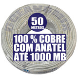 Cabo Rede Utp 4 Pares Cat5e Branco 50m Internet 100 Cobre