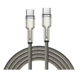 Cabo Resistente Tipo C Type c Hrebos 1 2 Metros 100w Turbo Cor Preto