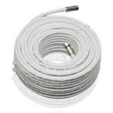Cabo Rg6 Branco 25 Mts Coaxial Antena Tv Pronto C Conector
