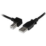 Cabo StarTech Com USB 2 0 A Para ângulo Esquerdo B Preto USBAB1ML Conector Com ângulo Esquerdo Preto 3 Ft 1m