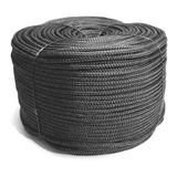 Cabo Trançado Monofilamento 6mm Preto Pesca C Rolo Oco Corda