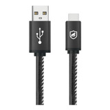 Cabo Turbo Carregamento Rápido Militar 1 5m Type C Tipo C Usb a Até 15w Original Gshield Cor Preto