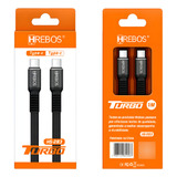 Cabo Turbo Flat Premium 3 1a Usb c 1m Hs283 c Hrebos Cor Preto