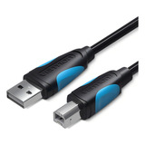 Cabo Usb 2 0 Para Impressora Universal Padrão Scanner 480 Mbps 3 Metros Preto Vention
