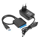 Cabo Usb 3 0 Adaptador Leitor De Hd Ssd 2 5 E 3 5 Polegadas Sata Com Fonte 12v