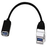 Cabo USB 3 0 Keystone Jack Insert Haokiang USB 3 0 A Fêmea Para USB A 3 0 Fêmea Keystone Inserção Placa De Parede Painel De Tomada Adaptadores Cabo Conector 20 Cm 8 Polegadas USB3 0 F F 