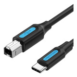 Cabo Usb C Impressora Usb B 2 0 Macbook Pc Dell 1m Vention Cor Preto