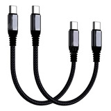 Cabo Usb c Para Tipo c Curto Reforçado Carga E Dados 20cm Nf