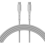 Cabo Usb c Para Usb c 1 2m Nylon Trançado Ponteira Em Alumínio Carregamento Até 100w E Transf De Dados 480mbps Branco Geonav