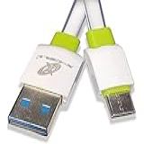 Cabo USB Flex Flat Micro USB 3 0 A 1 Metro Branco