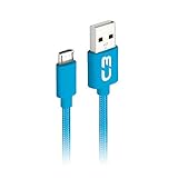 Cabo USB Micro USB C3Plus CB M11BL 1M Azul Compatível Com Android USB Micro Corrente 2A