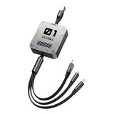 Cabo Usb Turbo Carga Rápida 3 Em 1 Triplo Usb a Tipo C