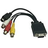 Cabo VGA Para RCA VGA Para Saída De Vídeo TV S Video AV Adaptador RCA Fêmea Conversor