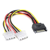 Cabo Y Adaptador 1 Sata Macho Para 2 Ide Molex Fêmea 004