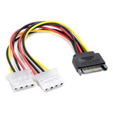 Cabo Y Adaptador 1 Sata Macho Para 2 Ide Molex Fêmea