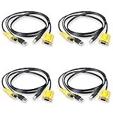 Cabos Kvm Usb Vga 1 5m Para Chaveador Kvm Kit 4 Peças Comtac