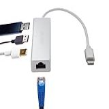 Cabos Plugs Adaptador Hub USB C Com Ethernet 100 Mbps E 3 Portas USB 2 0