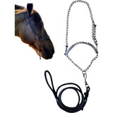 Cabresto De Corrente Em Inox Para Cavalo Cabo Guia 2 Mt