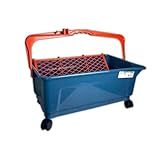 Caçamba De Pintura P Rolos De 46cm Capacidade 25l C Rodas Profissional Azul E Laranja