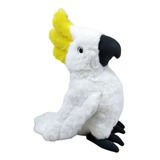 Cacatua Pelúcia 30 Cm Altura Papagaio Antialérgico Cor Branco
