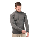 Cacharrel Blusa Tricot Lã Masculina Canelada Gola Alta Trico