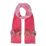 Cachecol Degradê Bordado Com Aplicação Floral Echarpe Xale Pashmina Lenço Estampado Moda Frio Rosa